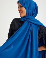 ipek krep şal koyu mavi 2