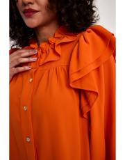 omuzları fırfırılı takım turuncu 2