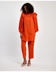 omuzları fırfırılı takım turuncu 3