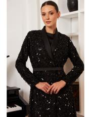 payetli ceket abiye siyah