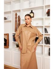 çıtçıtlı deri takım camel