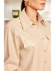 çıtçıtlı deri takım taş rengi 2