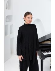 dantelli takım siyah