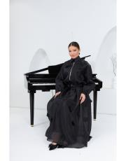 organze çiçekli takım siyah 3