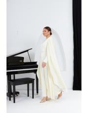 kolu pelerin abiye ekru 5