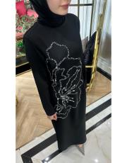 flower abiye siyah 3