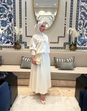 abraham bluz etek takım   ekru