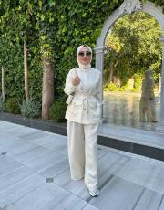 çıtçıtlı tensel  takım ekru