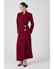 ceket yaka elbise  bordo 3