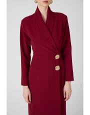 ceket yaka elbise  bordo 5