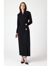 ceket yaka elbise  siyah 3