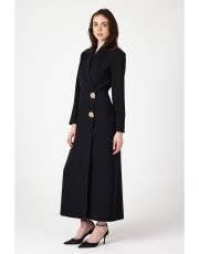 ceket yaka elbise  siyah 5