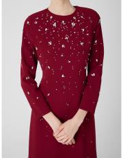 taşlı krep abiye  bordo 4