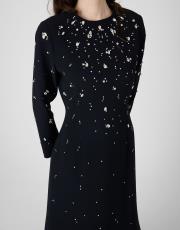 taşlı krep abiye  siyah 4