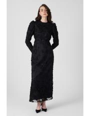 çiçek abiye siyah 3