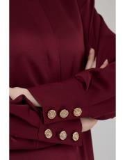 apoletli elbise bordo 4