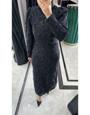 zarif dantelli elbise siyah 2