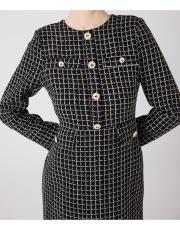 kareli tüvit elbise siyah 3