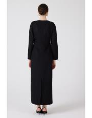 düz tüvit elbise siyah 5