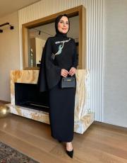 zümrüt çiçek abiye siyah