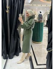 kürklü kaşe kaban yeşil