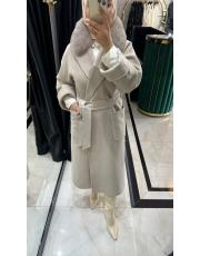 kürklü kaşe kaban taş rengi 3