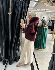 kısa kürklü kaban bordo 2