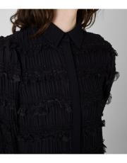 fırfır dantelli gömlek siyah 4