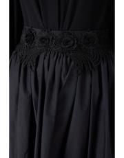 bel detayı çiçekli etek siyah 4