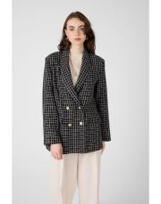 kareli tüvit ceket siyah