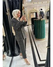 kareli tüvit takım siyah